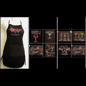 Rhinestone apron funny saying choose your favorite